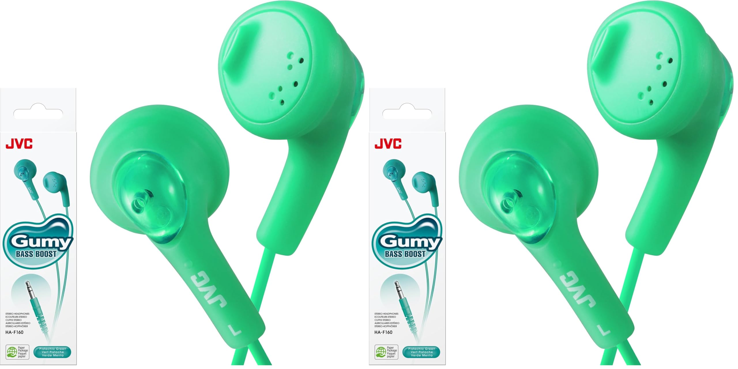 Amazon.com: JVC HAF160G Gumy Ear Bud Headphone Green (Pack of 2